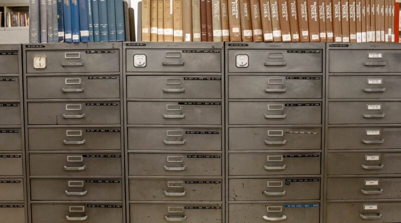 gray steel file cabinet