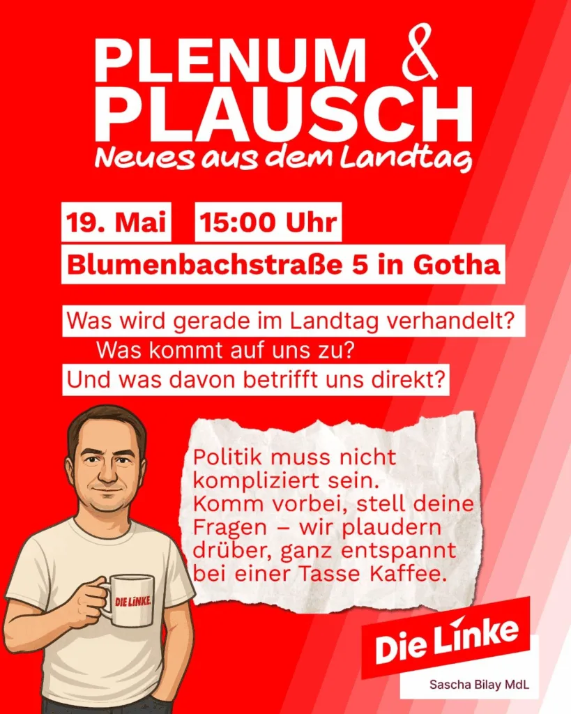 Linke-Politiker Bilay lädt zu neuer Veranstaltungsreihe „Plenum & Plausch“