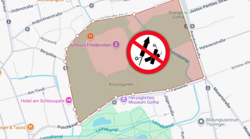 Gotha: Feuerwerksverbot um Schloss Friedenstein und den Schlosspark Gotha: Feuerwerksverbot um Schloss Friedenstein und den Schlosspark