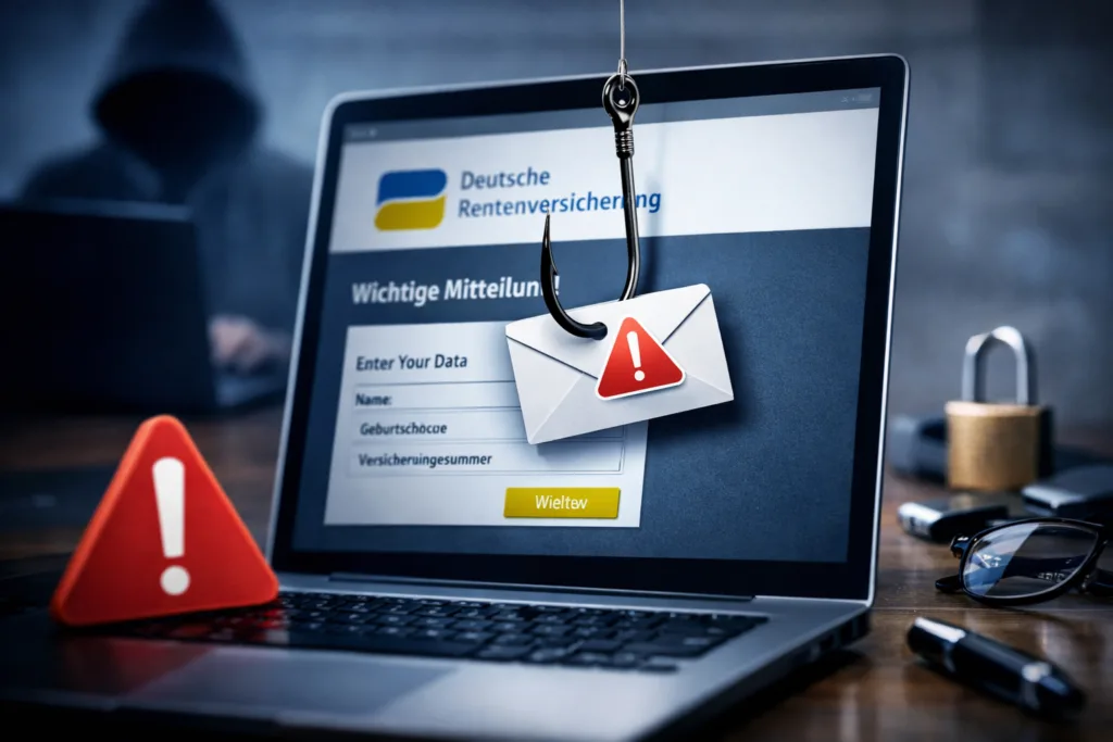 Vorsicht vor Phishing: Betrüger versenden falsche E-Mails im Namen der Deutschen Rentenversicherung