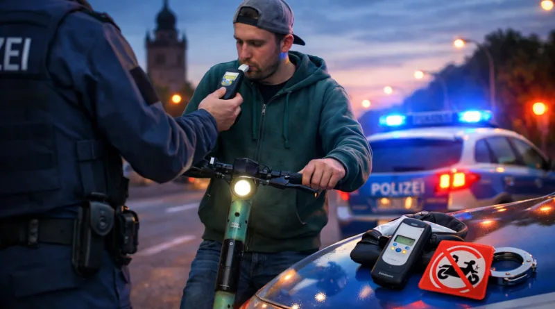 Gotha: E-Scooter-Fahrer mit 2,3 Promille und ohne Versicherung gestoppt