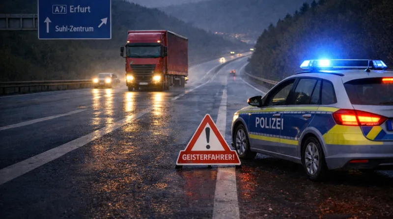 A71 bei Suhl: Geisterfahrer mit Lkw unterwegs