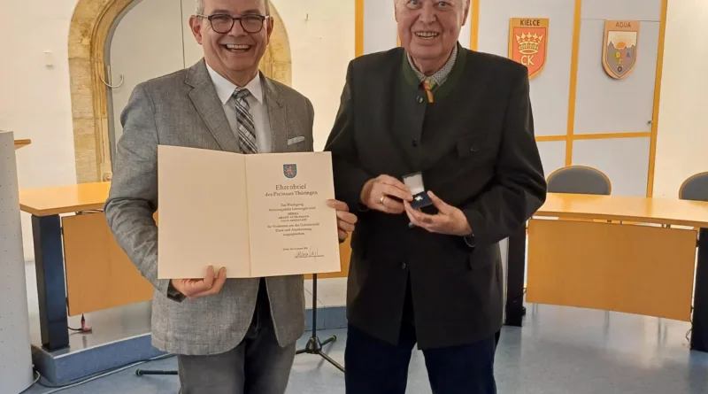 Gotha: Arndt Schumann mit Ehrenbrief des Freistaats Thüringen ausgezeichnet