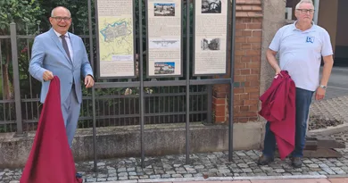 Gotha: Neue Informationstafel zum Leinakanal in der Gerbergasse eingeweiht