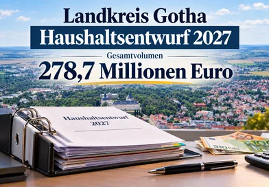 Landkreis Gotha legt Haushaltsentwurf 2027 vor: 278,7 Millionen Euro Gesamtvolumen Landkreis Gotha legt Haushaltsentwurf 2027 vor: 278,7 Millionen Euro Gesamtvolumen